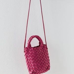 NWOT Free People Woven Hearts Crossbody Bag